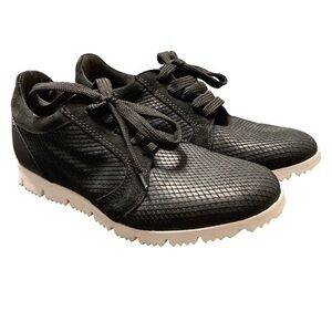 Barney's New York Black Suede Sneakers EU 38 hidden wedges